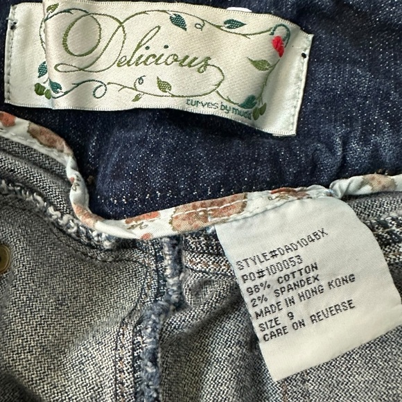 Vintage Y2K 90s Delicious By Mudd Studded Low Rise Flare Jeans Size 9 Lace Up - Picture 6 of 14